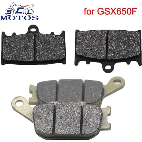 Sclmotos- For Suzuki GSX 650F GSX650F 2008 2009 2010 2011 2012 2013 2014 Semi-Metal Motorcycle Brake Pads Front and Rear Pads