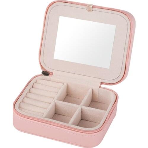 PU Leather Jewelry Casket Jewelery Accessories Packaging Box Jewelry Storage Case Travel Case Ring Earrings Necklace Storage Box