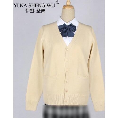 School JK Uniform Sweater Coat Anime Cosplay Costumes Cardigan Outerwear Sweater 16 Colour Long Sleeve Knitting Coat For Girls
