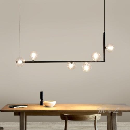 Nordic Clear Glass Pendant Lamp Designer Iron Pendant Lights Dining Room Hanging Lamps for Living Room Light Pendant Luminaires