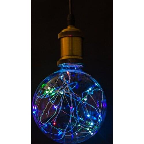 RGB LED decorative filament bulbs E27 starry fairy light copper wire string lamps for Christmas holiday bedroom cafe party light