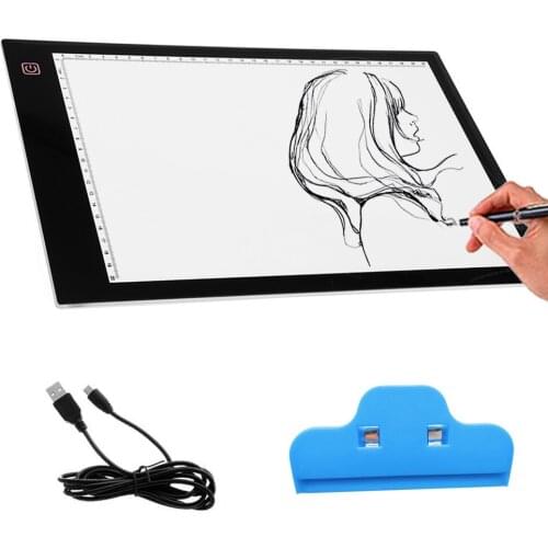 Vococal USB Powered Ultra-thin A4 LED Eyesight-protected Touch Dimmable Animation Tracing Light Box Tablet Pad Board with Clip