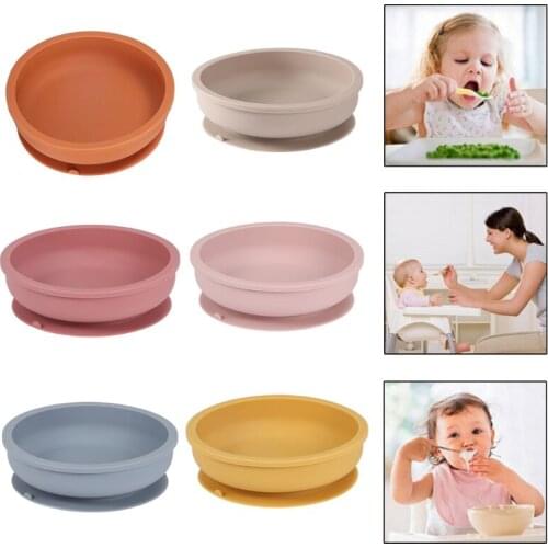 1 Pc Food Grade Silicone Baby Suction Bowl Non-Slip Children Dinner Plate Infant Learning Feeding Dish Waterproof Tableware