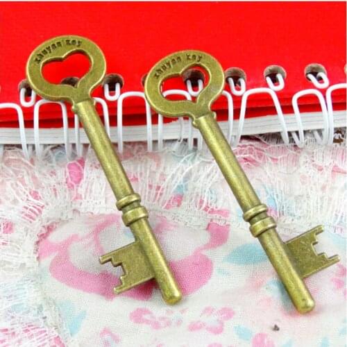 10pcs 17*60MM Antique Bronze Plated Key Charms Pendants DIY Jewelry Accessories