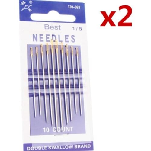 2Pack=(10pcs) High Quality Needles Pins Bodking Leather Sewing Stitch Thread Harness Craft Hand Stitch Tool AA7374