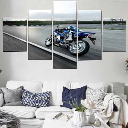 5 Pieces Wall Art Canvas Painting Motorcycle Poster Modern Living Room Bedroom For Home Decoration Modular Pictures Framework