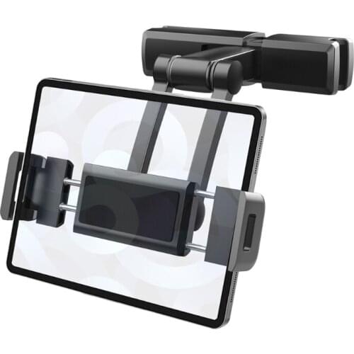 Car Headrest Mount 360° Rotations Phone Holder for Safe Effortless Drive Backseat Tablet Holder for Pad Pro/Air/Mini F19A