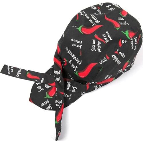 Unisex Cotton Dacron Chefs Bandanas Double Sided Head Wrap Scarf Chefs Hat Cap Kitchen Catering Skull Cap