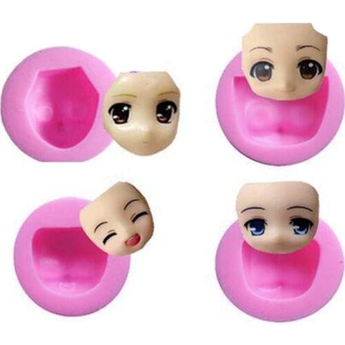 Free Shipping Cooking Tools Christmas Face Head Decoration Silicone Mould Fondant Sugar Bow Craft Molds Diy Cake Decorating