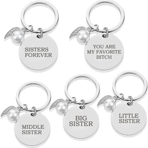 Sister Gift From Sister - Big Sister Little Sister Keychain Christmas Birthday Gift For Sister Bestfriend Keyring