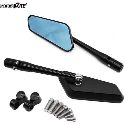 CNC Aluminum Motorcycle Rear View Mirrors Large Blue Glass For Aprilia Shiver 750 900 TUONO 1000 1000R 50 V4 1100 V4R R139