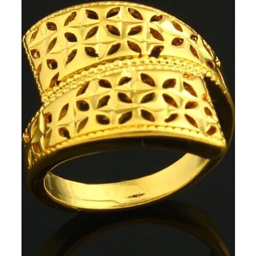 Fansheng New Fashion Lovers Wedding Bands Dubai/Ethiopia/Africa/India gold color Jewelry Rings For wedding Gifts