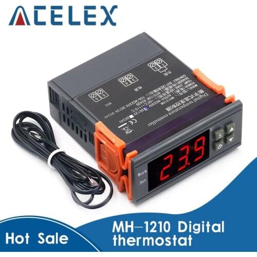 MH-1210W/Ultra-wide voltage microcomputer intelligent digital display thermostat Wide voltage rangeDC12 24V AC90-250V