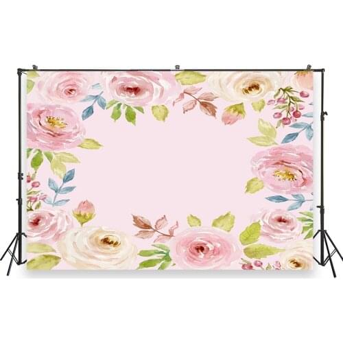 HUAYI Photo Background Newborn Watercolor Painted Flower Birthday Photography Backdrop Custom Studio Photobooth Backdrop XT-7135
