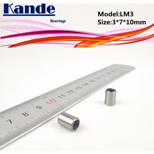 Kande Bearings LM3UU 10pcs LM3UU Linear Bearing 3x7x10mm LM3 UU Linear Bearing LM3