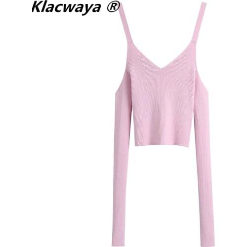 Женские пуловеры с открытыми плечами Klacwaya China At AliExpress