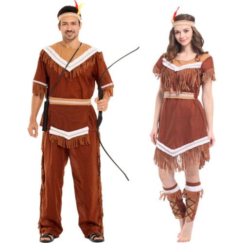 Umorden Halloween Costumes Women Indian Princess Pocahontas Huntress Costume Purim Party Mardi Gras Fancy Dress W-0211