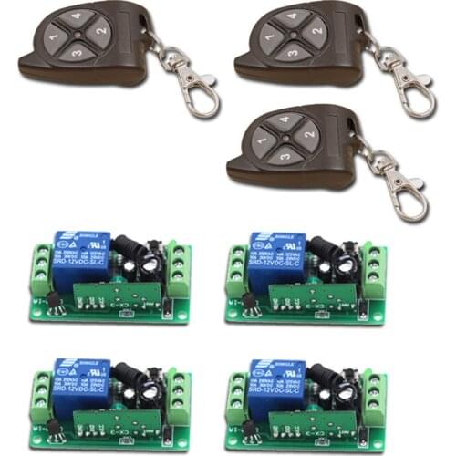 Best Price and Safe DC9/12/24V RF Wireless Remote Control Switch System 4XReceiver+3XTransmitter for Smart Home