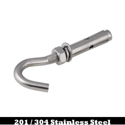 M6 M8 M10 M12 201 304 Stainless Steel 201ss 304ss Expansion Screw Open Cup Lifing Hanging Hook Concrete Anrchor Bolt