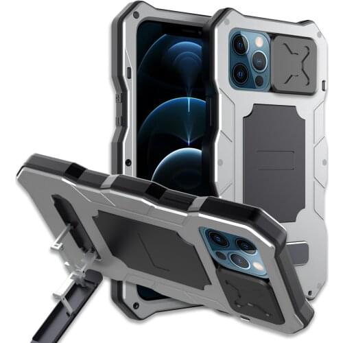 Innovative Design 360 Full Protection Case For iphone 12 Pro Max Metal Case Shock Dirt Proof Water Resistant Metal Armor Cover