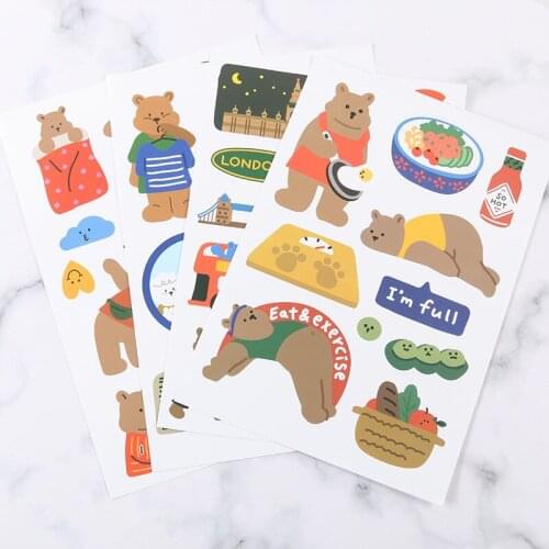 Ins Cartoon Candy Bear Cute Stickers Waterproof Suitcase Thermos Cup Mobile Phone Creative Sealing Decorative Sticker Stationery