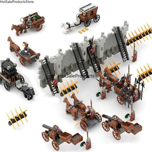 MOC Medieval Catapult Soldier Carriage Chariot Small Building Block Childrens Toys