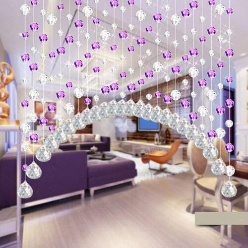 Fashion Crystal Glass Bead Curtain Indoor Home Decoration Luxury Wedding Backdrop Decoration Supplies Living Room #W5