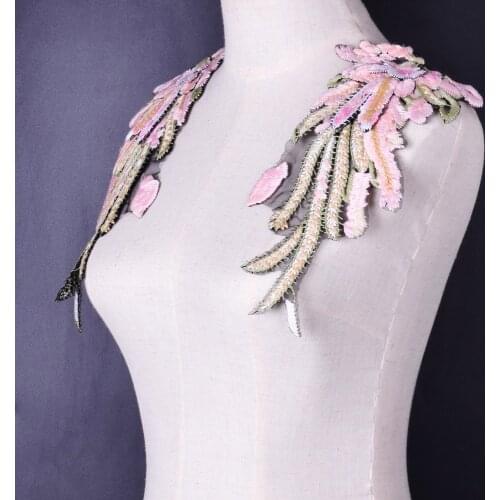 1 Pair Pink Wings Clothing Women Diy Large Patch Wings Sew On T-shirt Girls Patches for clothes