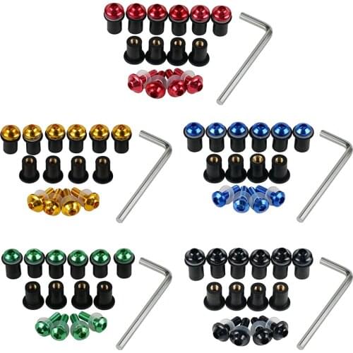 NICECNC 10 PCS M5*15mm Motorcycle Windscreen Bolts Kit Screw Wellnut For Homda Yamaha Suzuki Kawasaki Z750/S Z1000 ER-6N/F ER-5