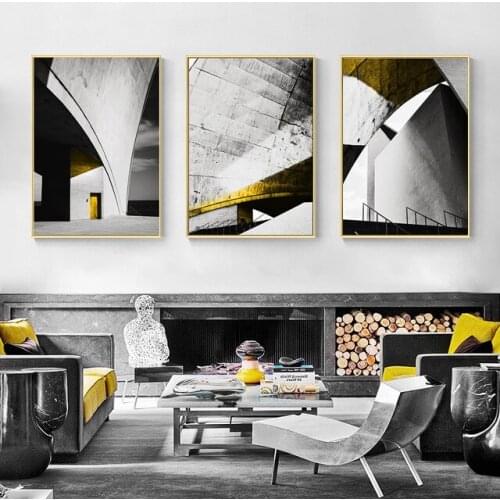 Nordic Art Poster Canvas Painting Modern Abstract Architecture Black and White Painting Picture Home Decor Living Room Mural
