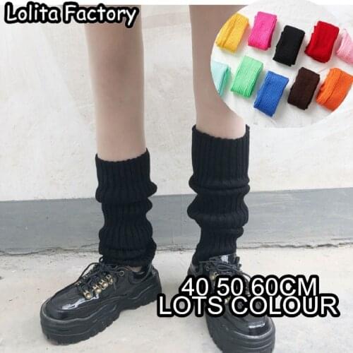 40-60CM Japanese Lolita Sweet Girl Leg Warmers Knitted Foot Cover Women Autumn Winter Leg Warmer Socks Heap Heap Socks