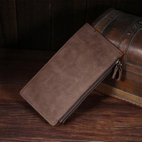 2020 new retro crazy horse leather mens wallet first layer cowhide wallet female multifunctional leather card holder cardholder
