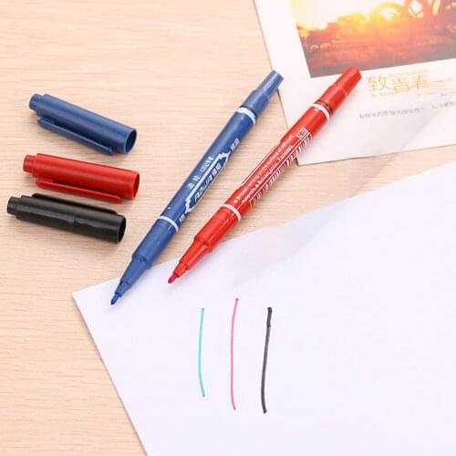 10pcs Dual Tip Fine Marker Pen Waterproof Signature Draw Watercolor Pen Blue Red Writting Drawing Art Supplies Watercolor Pen