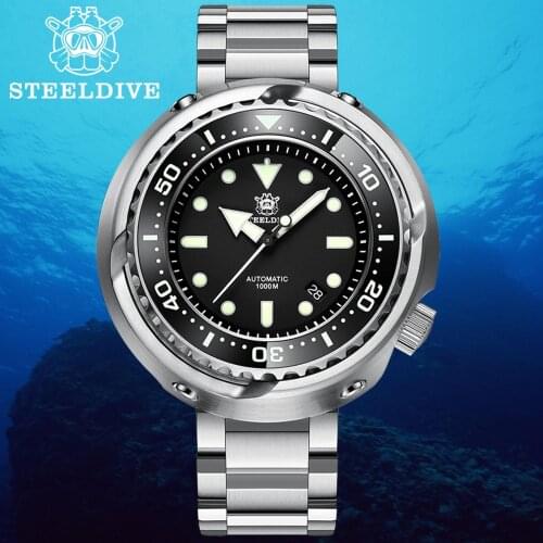 STEELDIVE SD1978 Big Size 53.6mm Watches Sapphire Crystal Swiss Super Luminous 1000M Waterproof Mens Mechanical Diving Watch