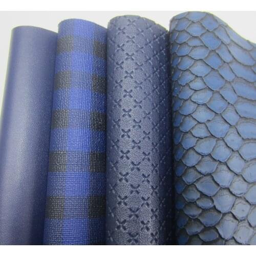 Dark Blue Faux PU leather fabric For DIY sawing Accessories Bows A4 Sheet 8"x11.8" 1piece FD005