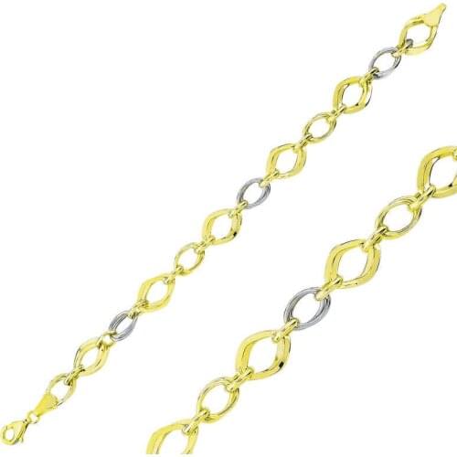 Tevuli 925 Sterling Silver Two Color Hallow Bracelet