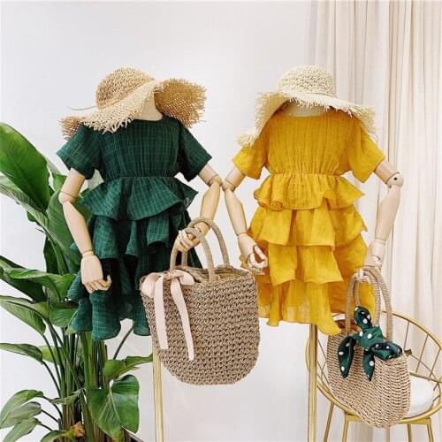 Girl Skirt Lattice Splice Cake Skirt Princess Skirt 19 Summer Dress New Kids Dress 3-8 Years Old