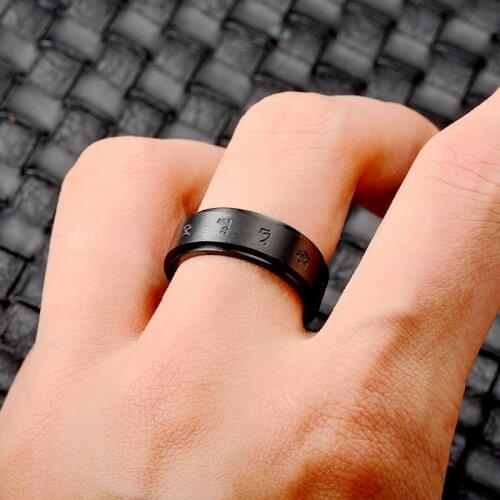 Jewelry Gift Vintage Designer New Stainless Steel Black Mens Titanium Steel Females Vintage Party Ring for Women
