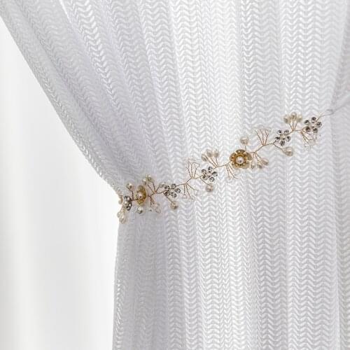 Modern Solid Geometric White Sheer Curtains for Living Room Leaves Window Tulle Curtain Bedroom Voile Drapes Panel Curtains