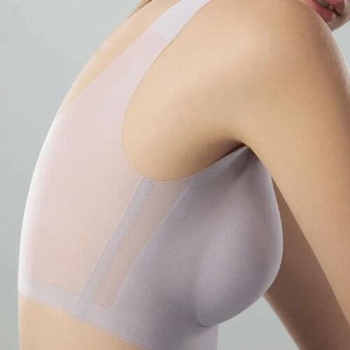 Thai Latex Underwear Bras for Women Plus Size M-3XL Push Up Bralette Seamless Bra Top Bh Comfort Cooling Gathers Shock-Proof Pad