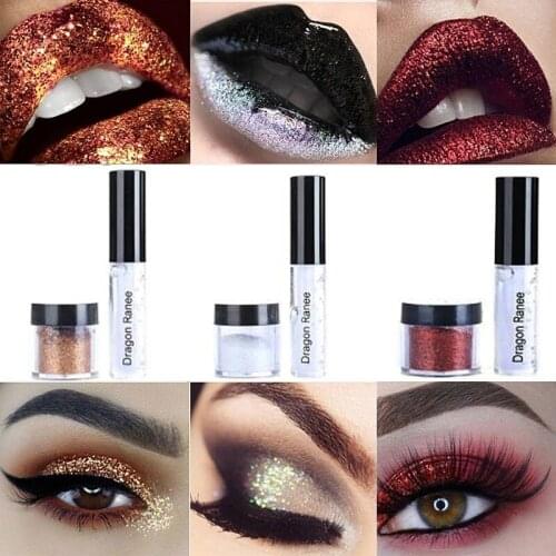 1 Pcs 20 Colors Professional Diamond Eye Shadow Make Up Waterproof Shimmer Eyeshadow Pigment Makeup with Glue