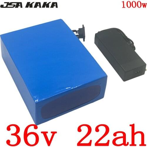 1000W 36V electric bicycle Battery 36V 22AH Lithium battery 36V 22ah ebike battery with 30A BMS+42V 2A charger free customs tax
