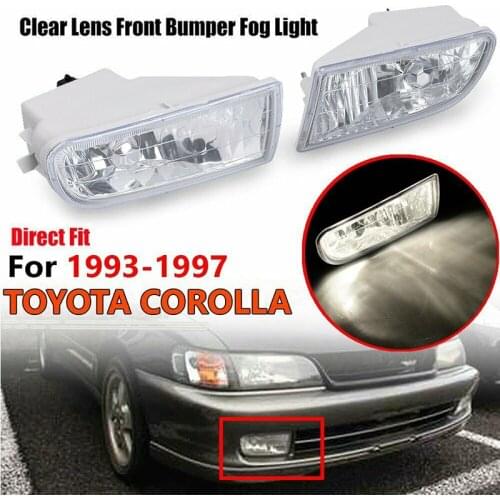 2 Pieces ABS Front Bumper Fog Lights Clear Lens Car Accessories With Bulb For Toyota Corolla AE100 AE101 1993-1997 A1649060451