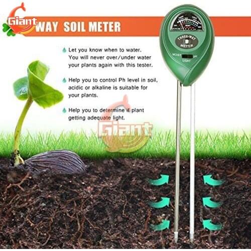 3 in 1 Soil Water Moisture Light PH Meter Soil Analyzer Test Detector for Garden Plant Flower Hydroponic Garden Tool