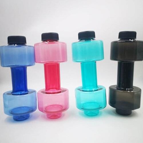 550ml 4 Colors Sports Water Bottles Leakproof Portable Unbreakable My Sports Plastic Bottle Shaker BPA Fitness Dumbbell Unisex
