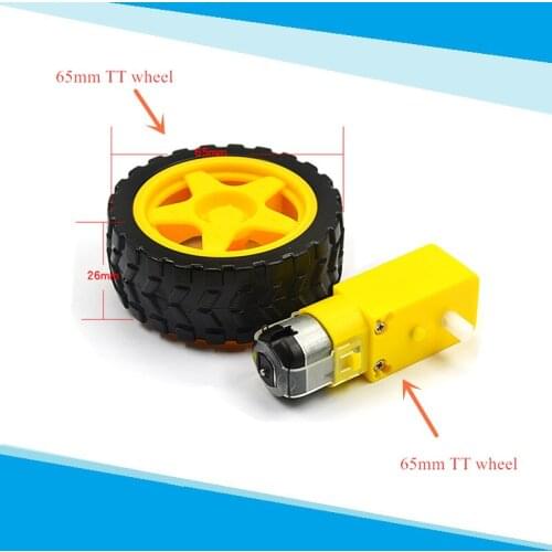 65mm TT Motor Wheel TT Motor for 2wd/4wd Car Chassis Smart Car Plastic Tire RC Strong Magnetic Motor for TT Robot Model Toy