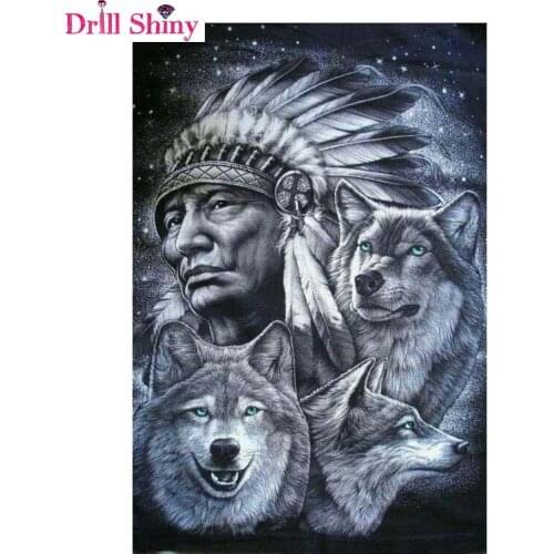5D DIY Diamond Painting Wolf Diamond Embroidery Mosaic Cross Stitch Square Drill Diamond Painting Full Drill Decoration Painting