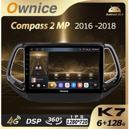 Ownice K7 6G RAM 128 ROM Android 10.0 Car Autoradio for Jeep Compass 2 MP 2016-2018 Audio Radio auto 4G LTE 5G Wifi HDMI Optical