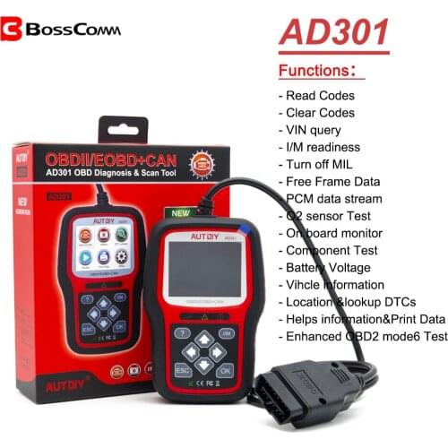 AD301 Auto OBD2 Scanner Car-Diagnostic Tool for Multifunction Repair Engine Code Reader OBDⅡ Diagnostic Scanner