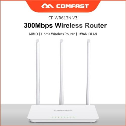 Comfast CF-WR613N V3 Wireless WIFI Router Home wi fi coverage router with 3*3dBi High Gain Antennas Wider Coverage, Easy setup